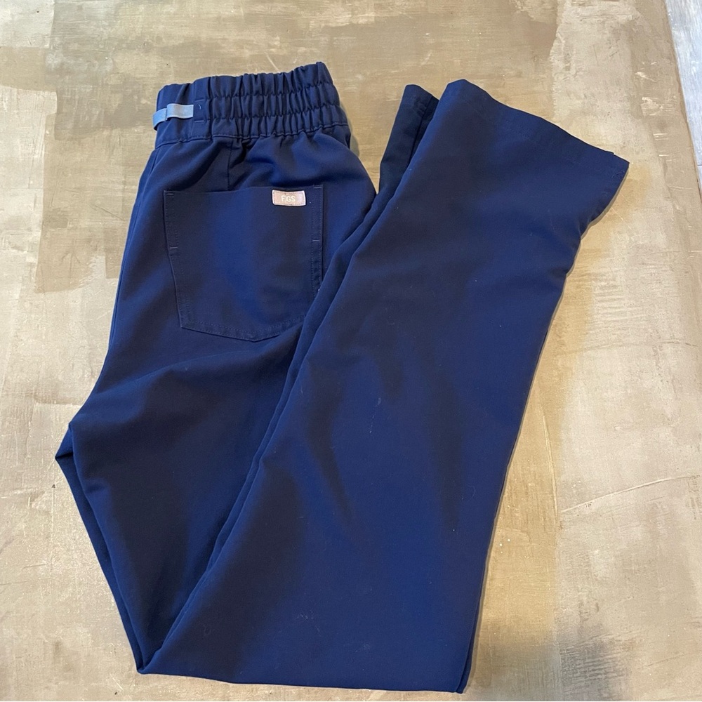 Figs Straight Leg High Waisted Navy Blue Scrub Pants